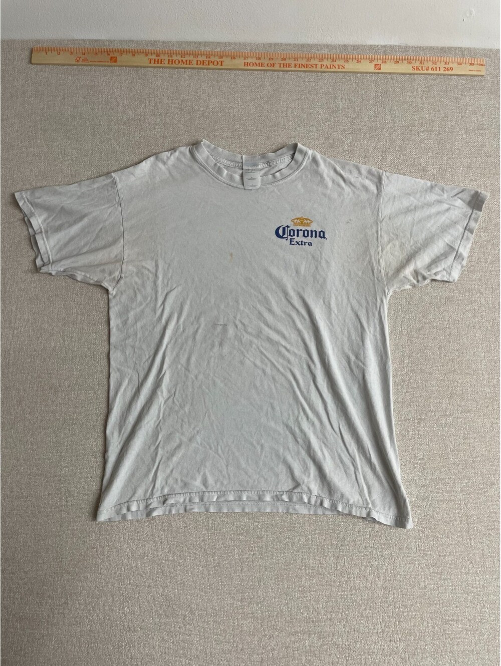 Vintage Corona Extra T Shirt Mens Large White Beer Promo Small Chest Logo Graphi
